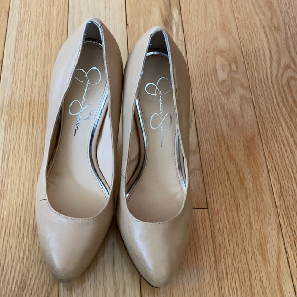 Jessica Simpson Nude Platform Heels